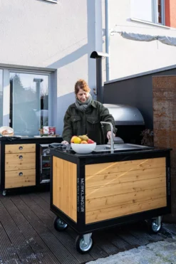 Der Merklinger Outdoor Modul "Toni" (2 Türen + Spülbecken – Armatur) -Silca BQQ Geschaft 014 dermerklinger holzbackofen grill pizzaofen spuelmodul outdoorkueche jpg