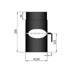 Rauchrohr Stahl 250 Mm Schwarz Mit Drosselklappe -Silca BQQ Geschaft 12 120xrlnyqwmgeq7b