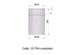 Wandfutter Doppelwandig Rauchrohr Stahl 300 Mm Ø 150 Mm Unlackiert, Lang -Silca BQQ Geschaft 1808 1