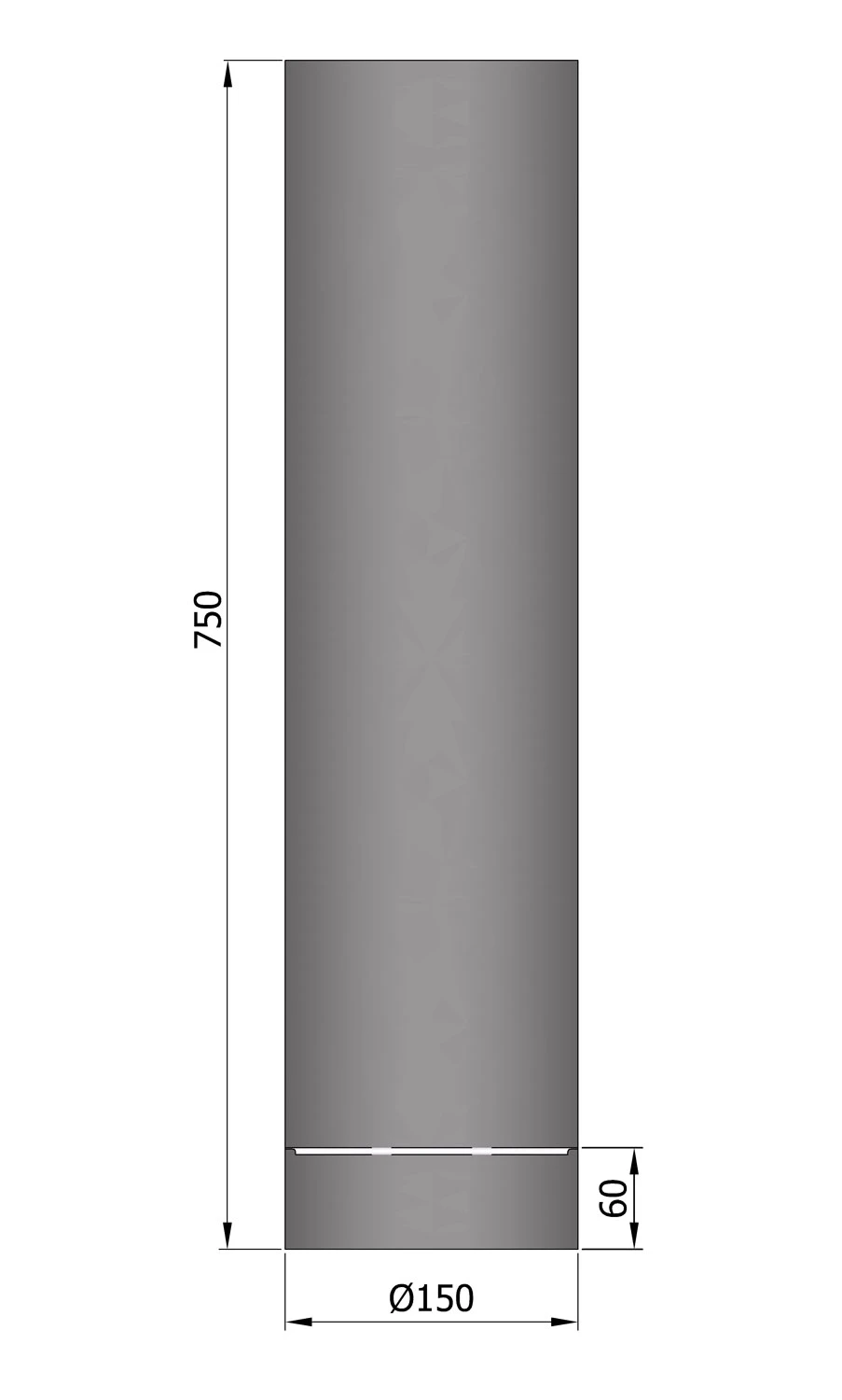 Rauchrohr Stahl 750 Mm Ø 150 Mm Schwarz Mit Kondensring 3 Rauchrohr Stahl 750 Mm Ø 150 Mm Schwarz Mit Kondensring – Bild 3