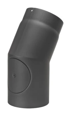 Rauchrohrbogen 22° Ø 150 Mm Schwarz Mit Tür -Silca BQQ Geschaft 1848 1