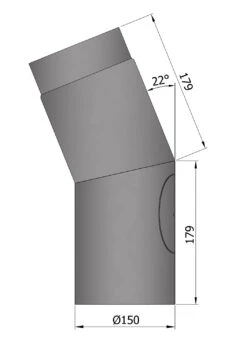 Rauchrohrbogen 22° Ø 150 Mm Schwarz Mit Tür -Silca BQQ Geschaft 1848 2