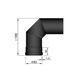 Pellet-Ofenrohrbogen Stahl 90° Schwarz -Silca BQQ Geschaft 19 250iops2f8ldqxou