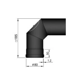 Pellet-Ofenrohrbogen Stahl 90° Schwarz Mit Tür -Silca BQQ Geschaft 19 252czqf4acay43wh