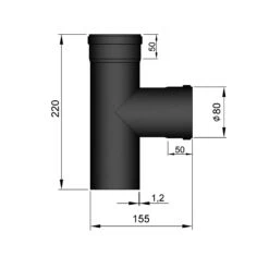 T-Stück Pellet-Ofenrohr Stahl 90° Schwarz, Steckende-Muffe 5 T-Stück Pellet-Ofenrohr Stahl 90° Schwarz, Steckende-Muffe -Silca BQQ Geschaft 19 2864bczvqojwvuob