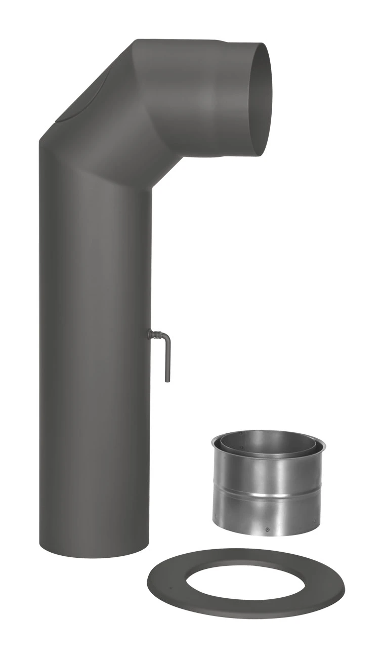 Rauchrohr Set Stahl 2x 45° Kurz 700 X 300 Mm Ø 150 Mm Schwarz 1 Rauchrohr Set Stahl 2x 45° Kurz 700 X 300 Mm Ø 150 Mm Schwarz