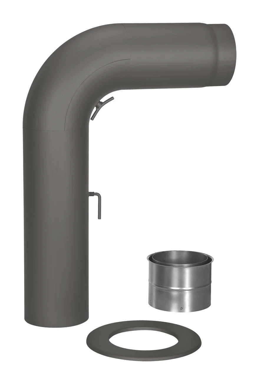 Rauchrohr Set Stahl 90° 700 X 500 Mm Schwarz, Gezogen 2 Rauchrohr Set Stahl 90° 700 X 500 Mm Schwarz, Gezogen – Bild 2