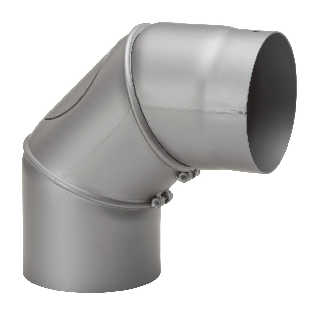 Rauchrohrbogen Stahl Verstellbar 0-90° Hellgrau Mit Putztür 2 Rauchrohrbogen Stahl Verstellbar 0-90° Hellgrau Mit Putztür – Bild 2