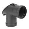 T-Stück Pellet-Ofenrohr 90° Schwarz Mit 45° Prüföffnung, Muffe-Muffe