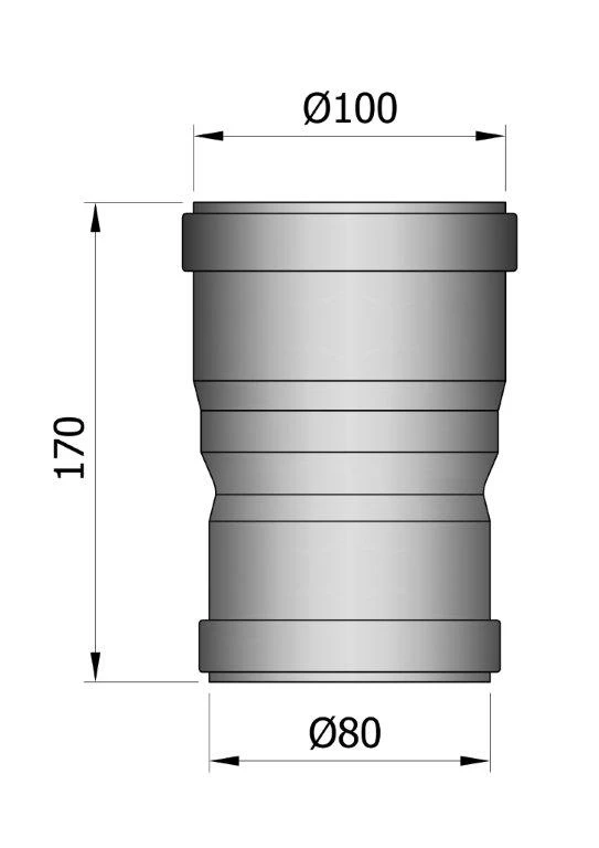 Steckverbinder, Reduzierung, Steckende-Steckende Für Pelletrohr Schwarz 6 Steckverbinder, Reduzierung, Steckende-Steckende Für Pelletrohr Schwarz – Bild 6