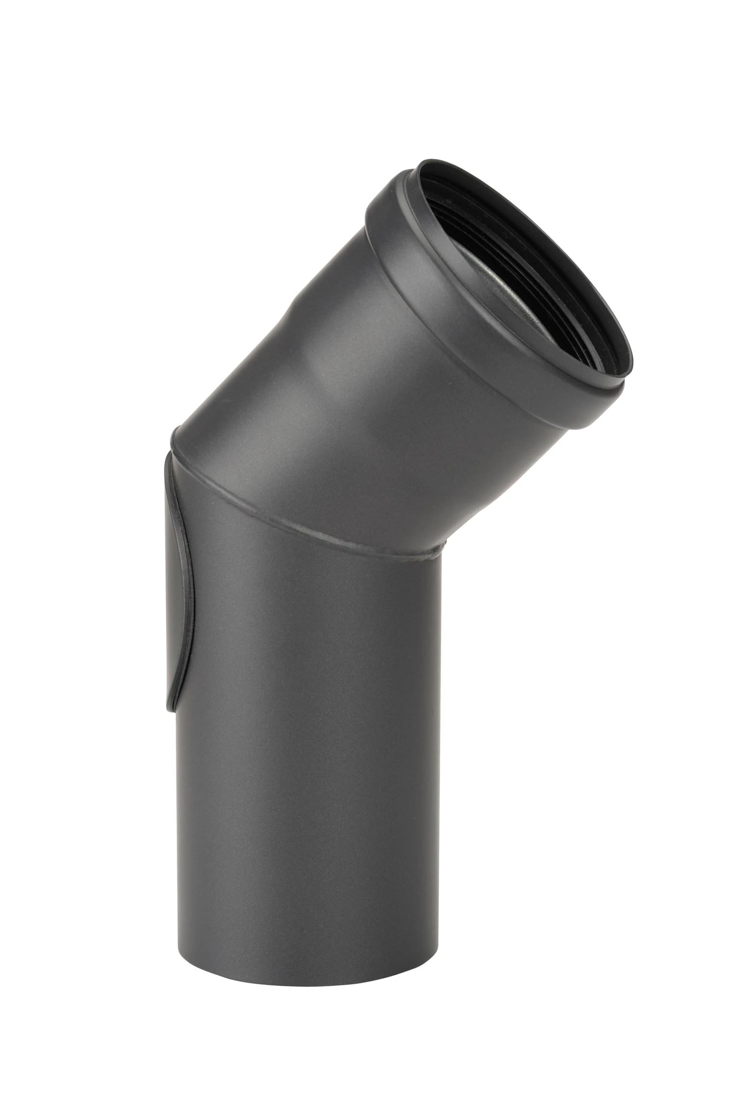 Pellet-Ofenrohrbogen Stahl 45° Schwarz Mit Putztür 3 Pellet-Ofenrohrbogen Stahl 45° Schwarz Mit Putztür – Bild 3