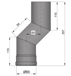 Versatzbogen Pelletrohr Stahl 60 Mm Ø 80 Mm Schwarz -Silca BQQ Geschaft 6752 2
