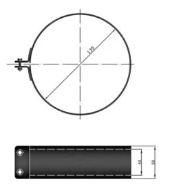 Rohrschelle Für Rauchrohr Stahl Schwarz Mit Dichtung -Silca BQQ Geschaft 6766 1