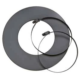 Rosette Mit Zwei Schellen Für Aluflexrohr, Grau 1 Rosette Mit Zwei Schellen Für Aluflexrohr, Grau